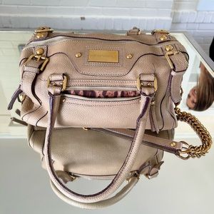 Dolce & Gabbana beige grained leather miss easy way Boston bag